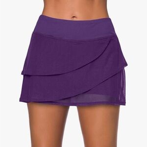 Purple Tiered Swim Cover-up Skirt Size Large - NWT